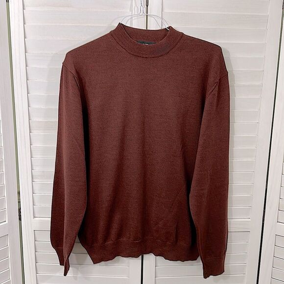 Ponte Vecchio Sweater Large Merino Wool Burgundy - Picture 2 of 11